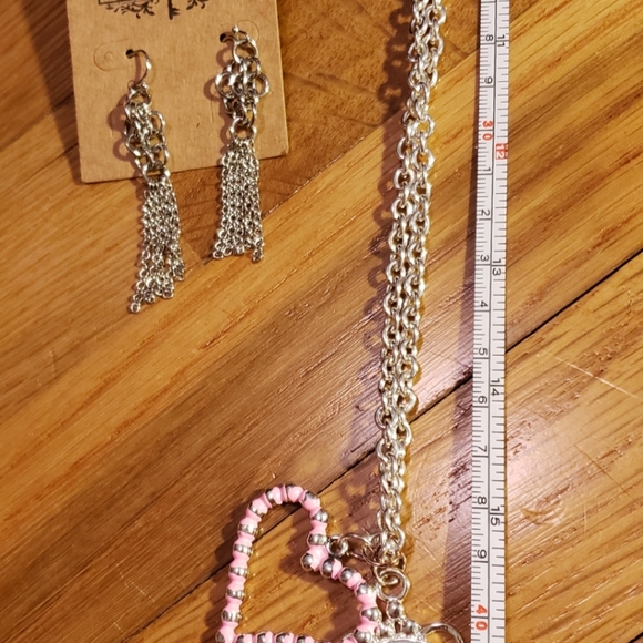 Plunder Retired Religious Saying Necklace with Earrings - Picture 4 of 8